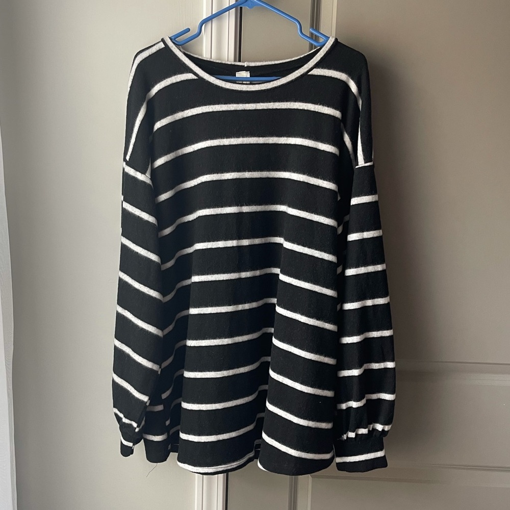 ChicSoul Striped Bell Sleeve Top